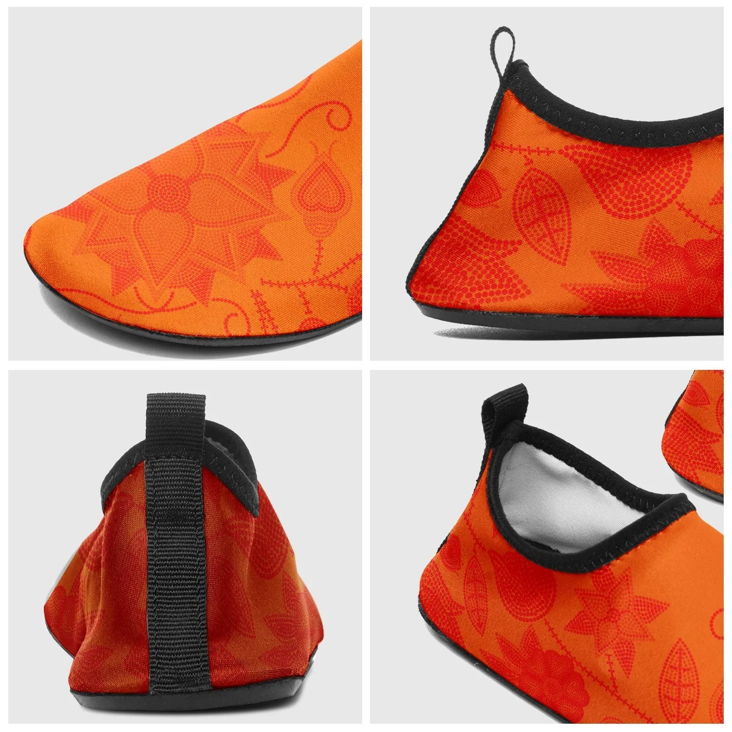 Floral Beadwork Real Orange Sockamoccs
