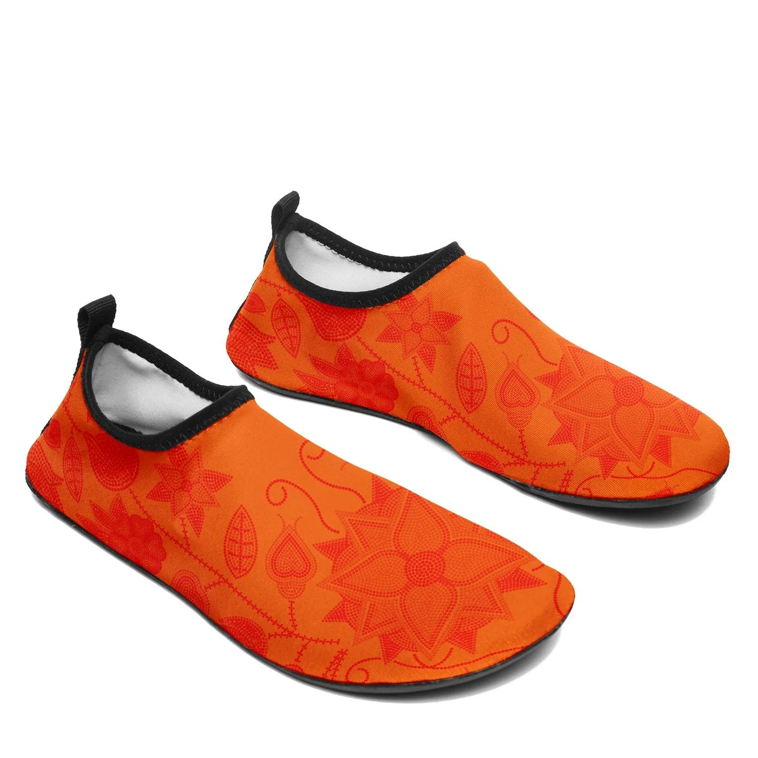 Floral Beadwork Real Orange Sockamoccs