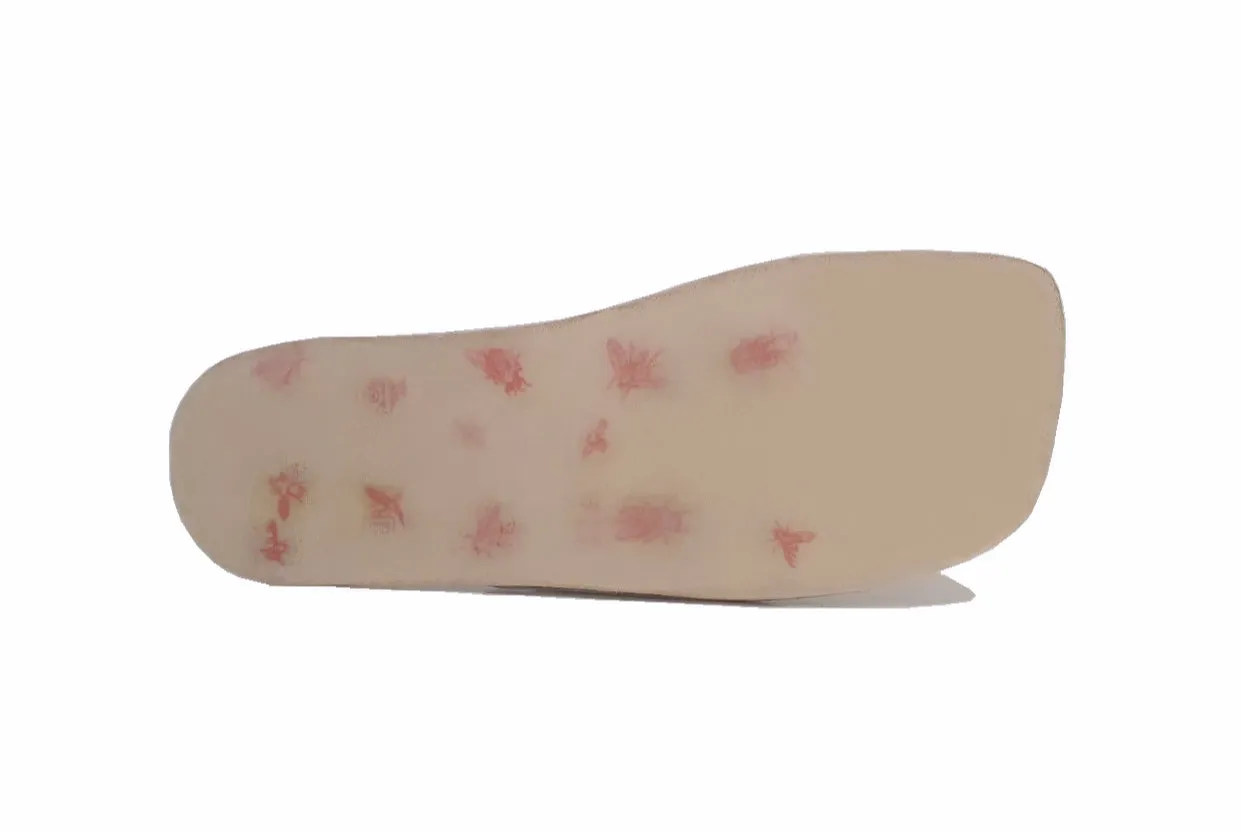 Fly London Vent Off White Leather Toe Loop Strap Slide