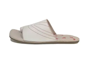 Fly London Vent Off White Leather Toe Loop Strap Slide