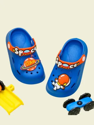 Galactic Blue Space Explorer Clogs for Kids