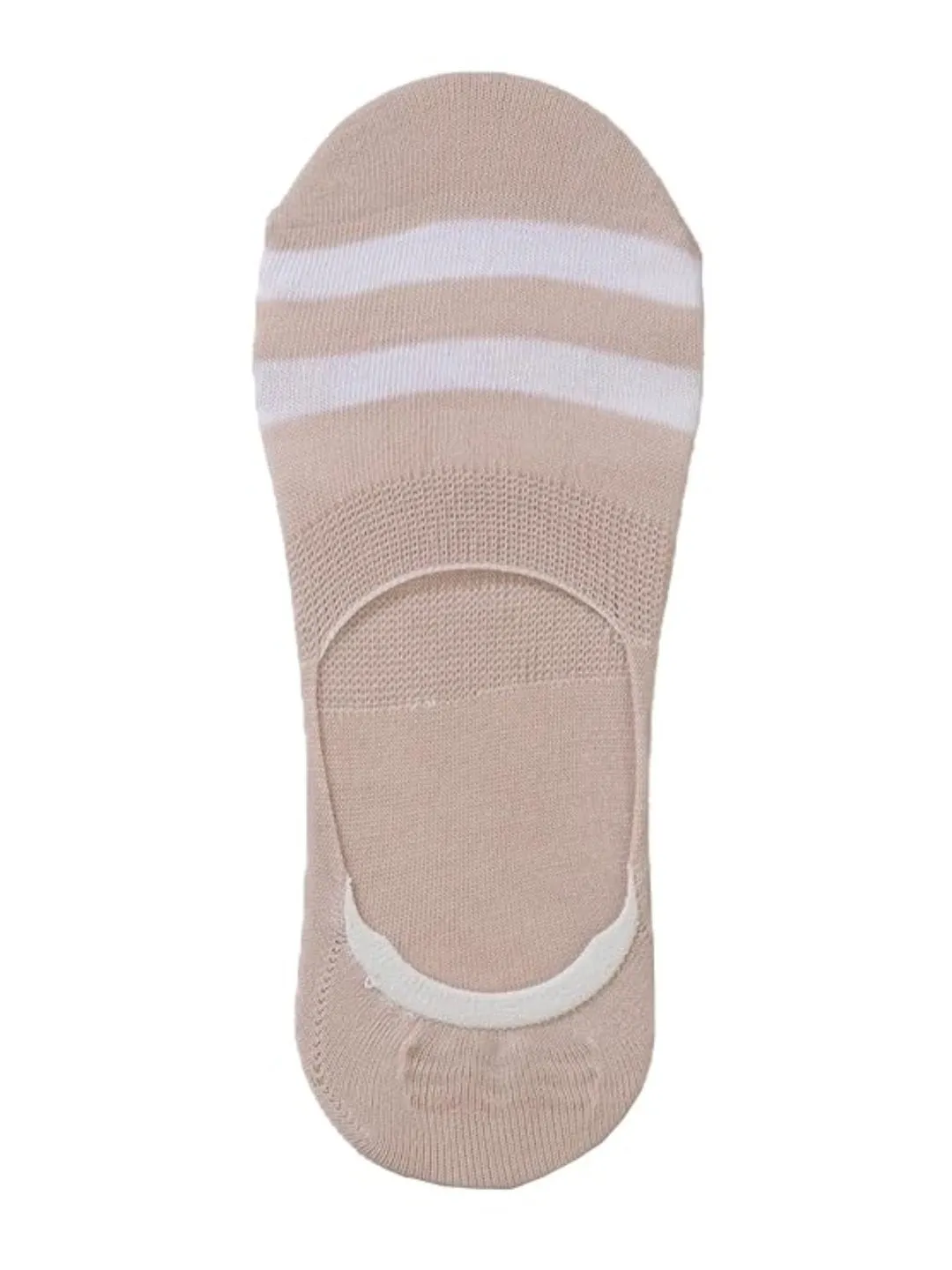 Girls' Candy Stripe Low Cut Invisible Socks - Trio of Pink Peach & Brown