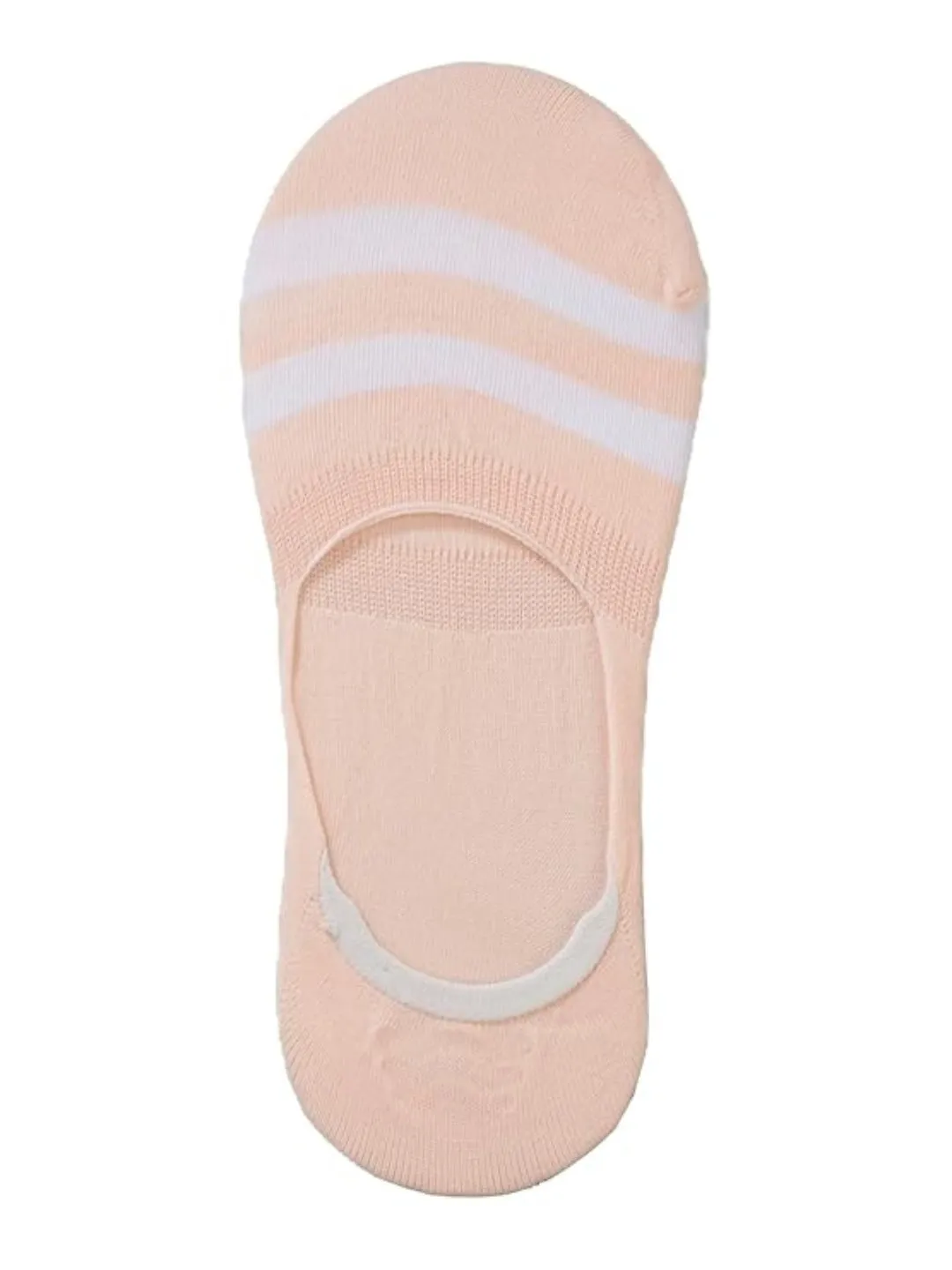 Girls' Candy Stripe Low Cut Invisible Socks - Trio of Pink Peach & Brown