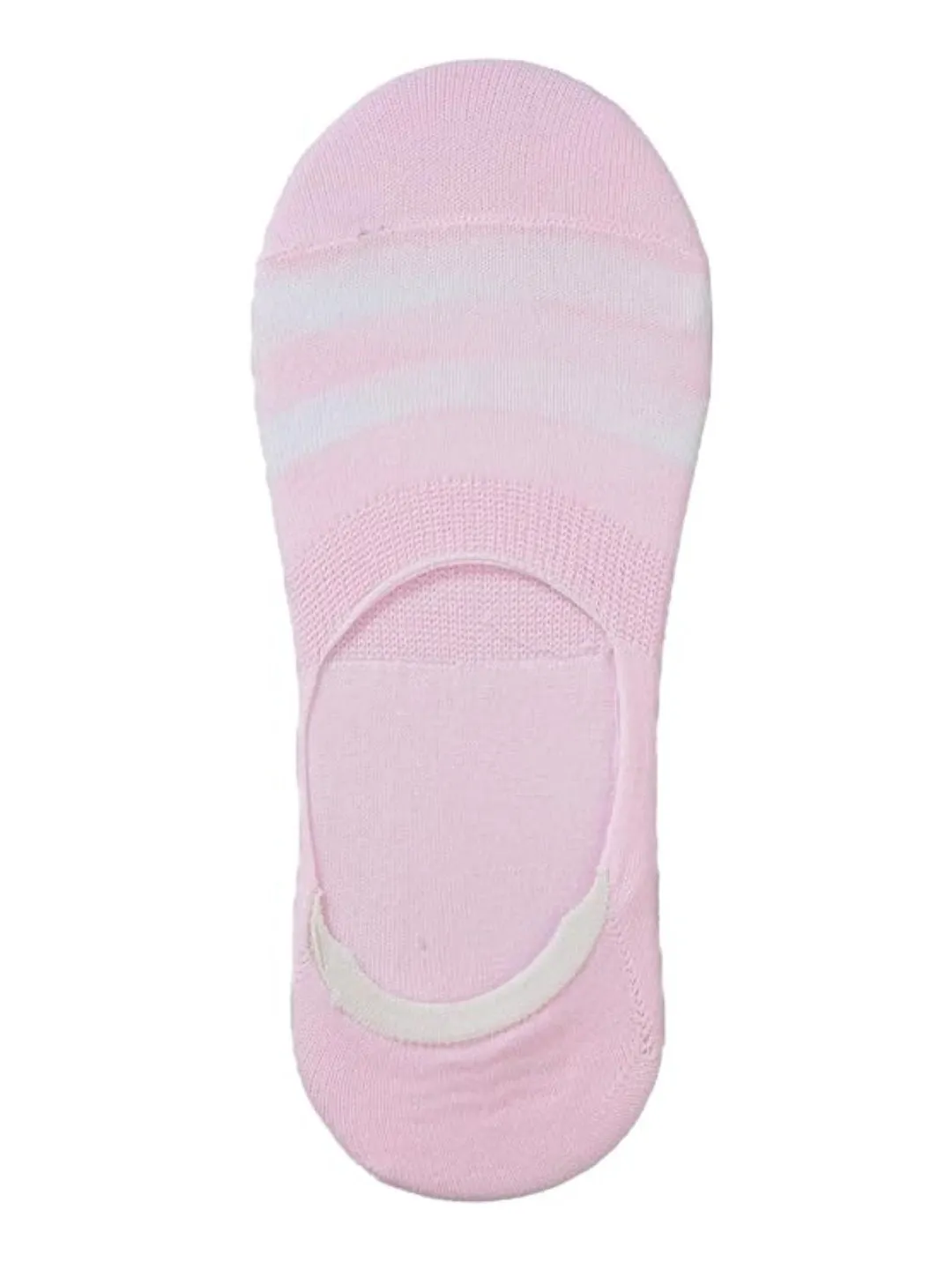 Girls' Candy Stripe Low Cut Invisible Socks - Trio of Pink Peach & Brown