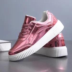 Glossy Metallic Sneakers