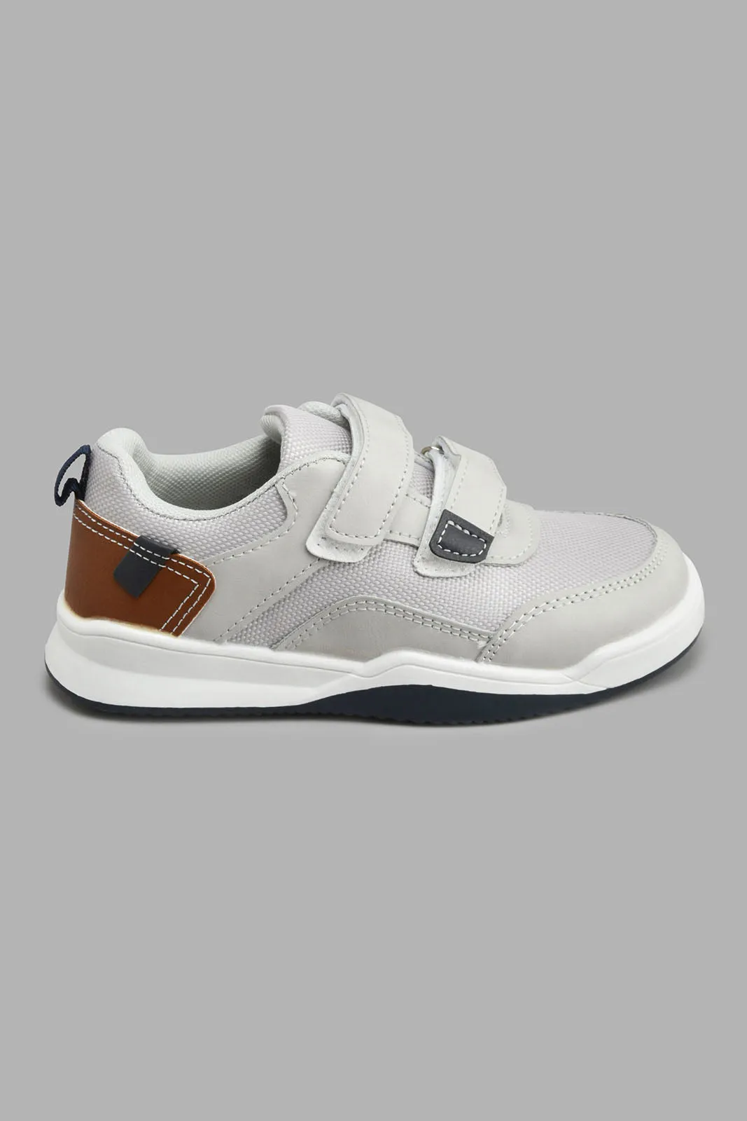 Grey Velcro Skate Sneaker