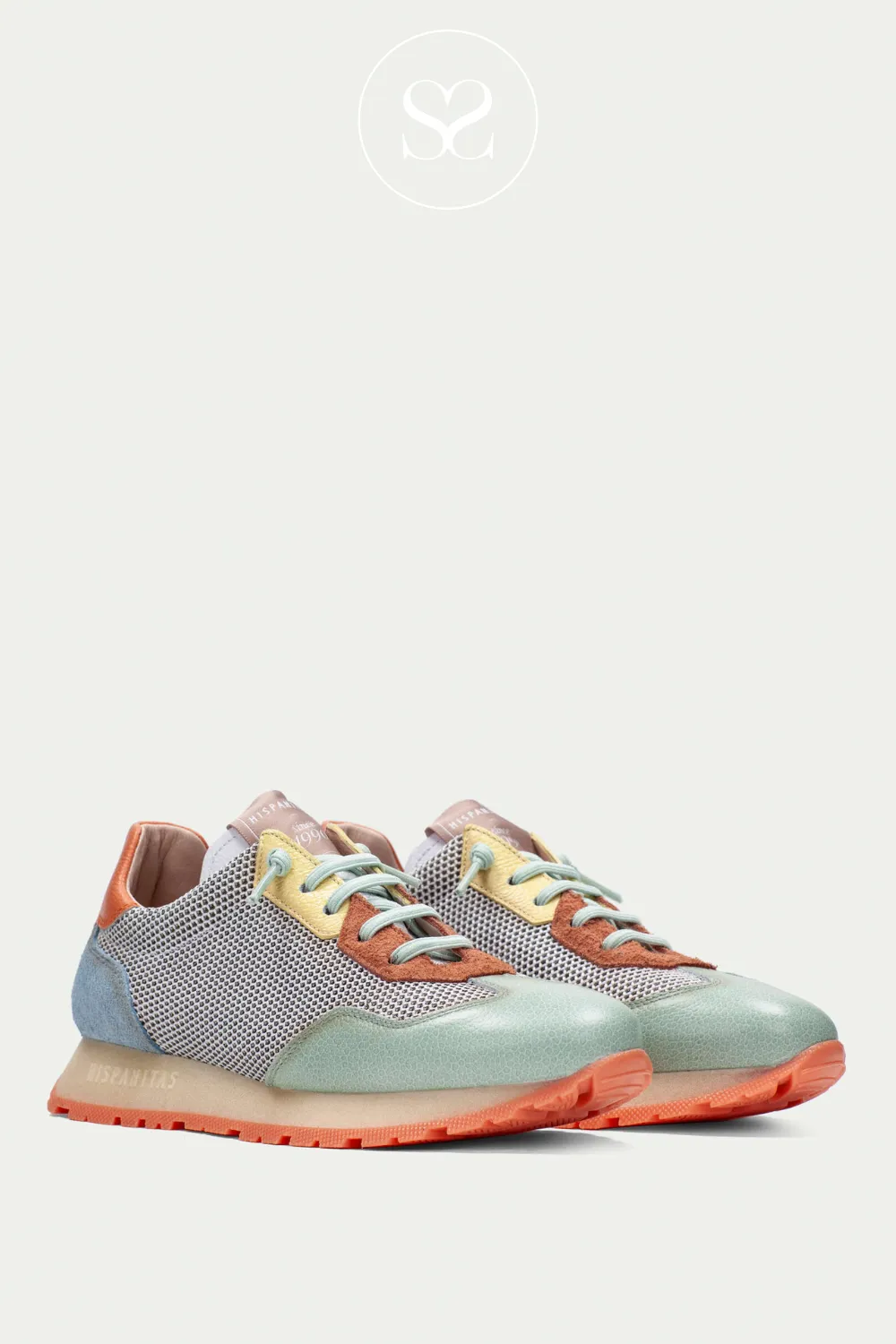 HISPANITAS CHV253869 MULTI COLOURED LEATHER PULL ON WEDGE TRAINERS