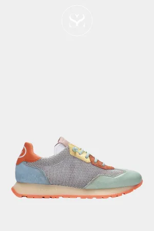 HISPANITAS CHV253869 MULTI COLOURED LEATHER PULL ON WEDGE TRAINERS