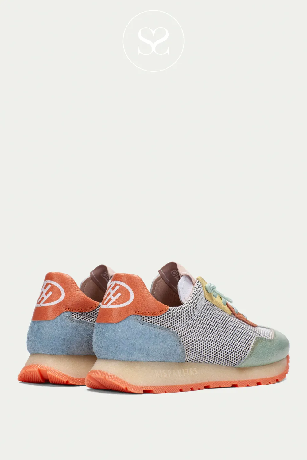 HISPANITAS CHV253869 MULTI COLOURED LEATHER PULL ON WEDGE TRAINERS
