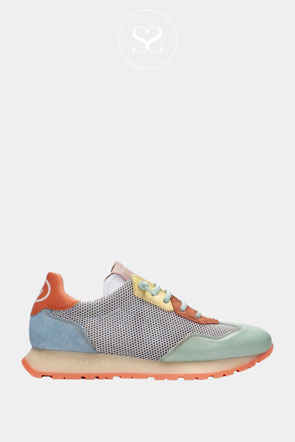 HISPANITAS CHV253869 MULTI COLOURED LEATHER PULL ON WEDGE TRAINERS