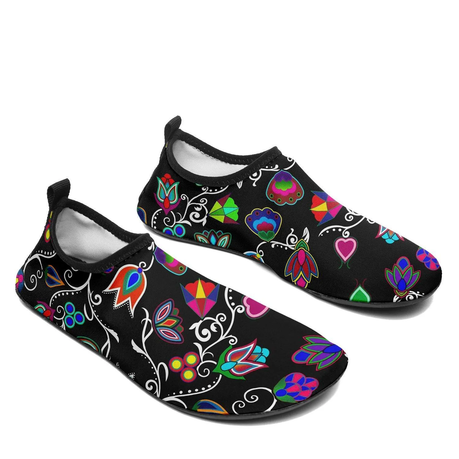 Indigenous Paisley Black Sockamoccs Kid's Sockamoccs Slip On Shoes