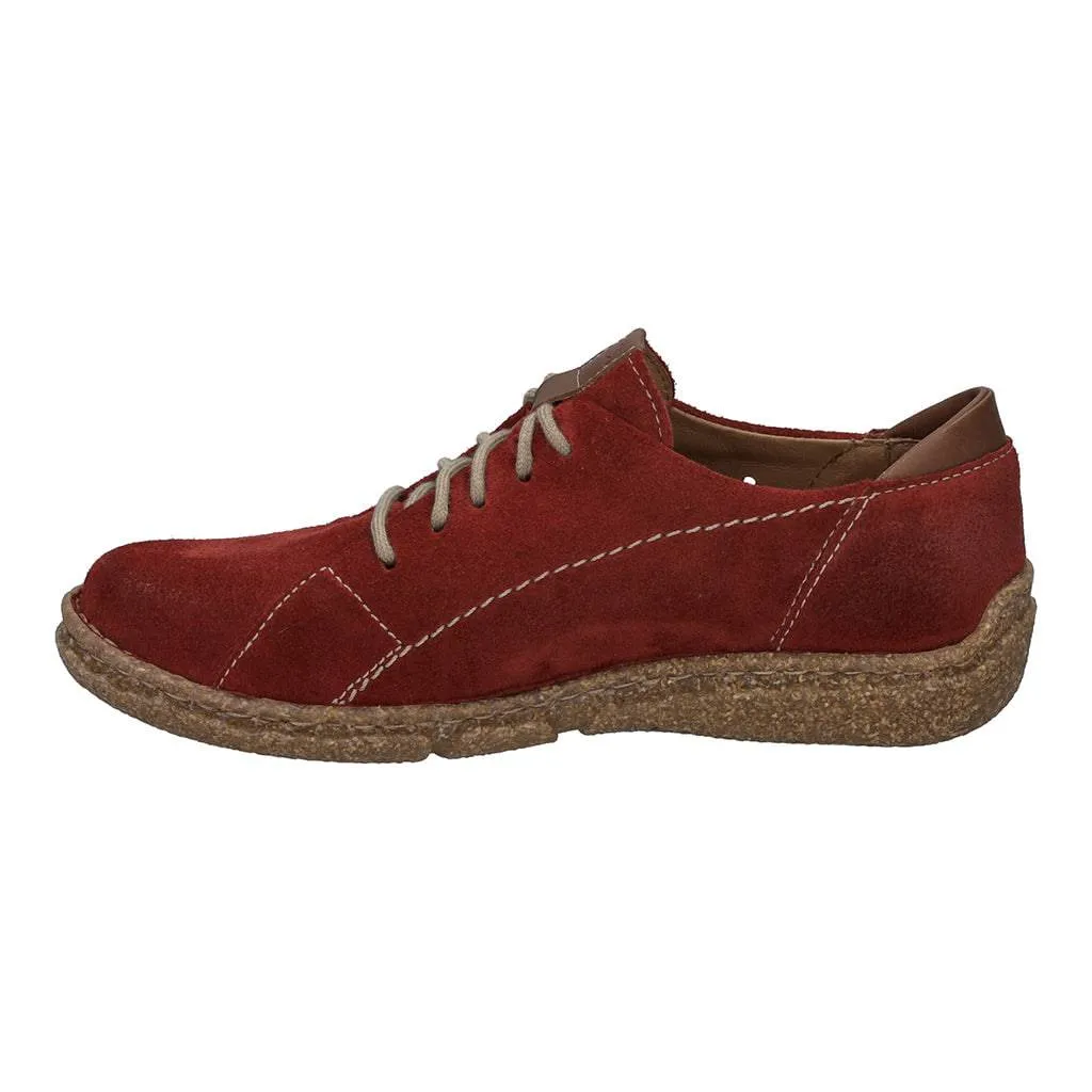 Josef Seibel Neele 67 Ladies Red Combi Leather Arch Support Lace Up Shoes