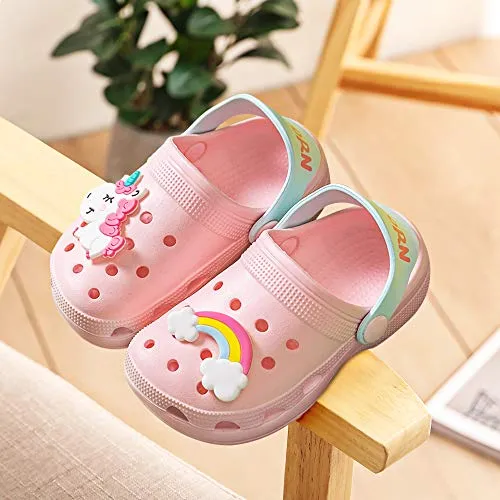 Kids Classic Cute Cartoon Lightweight Sandals (Pink Clogs)
