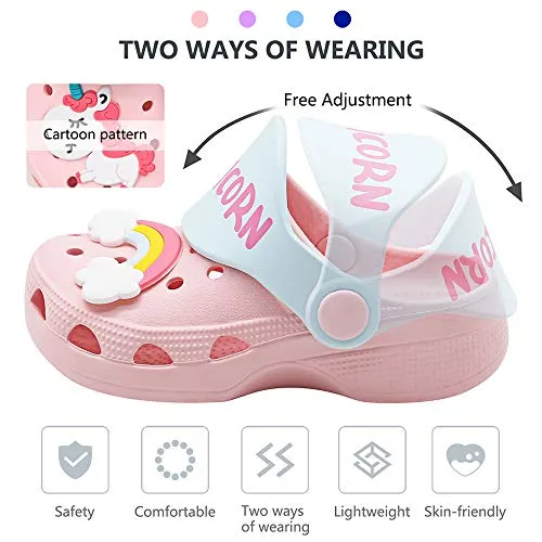 Kids Classic Cute Cartoon Lightweight Sandals (Pink Clogs)