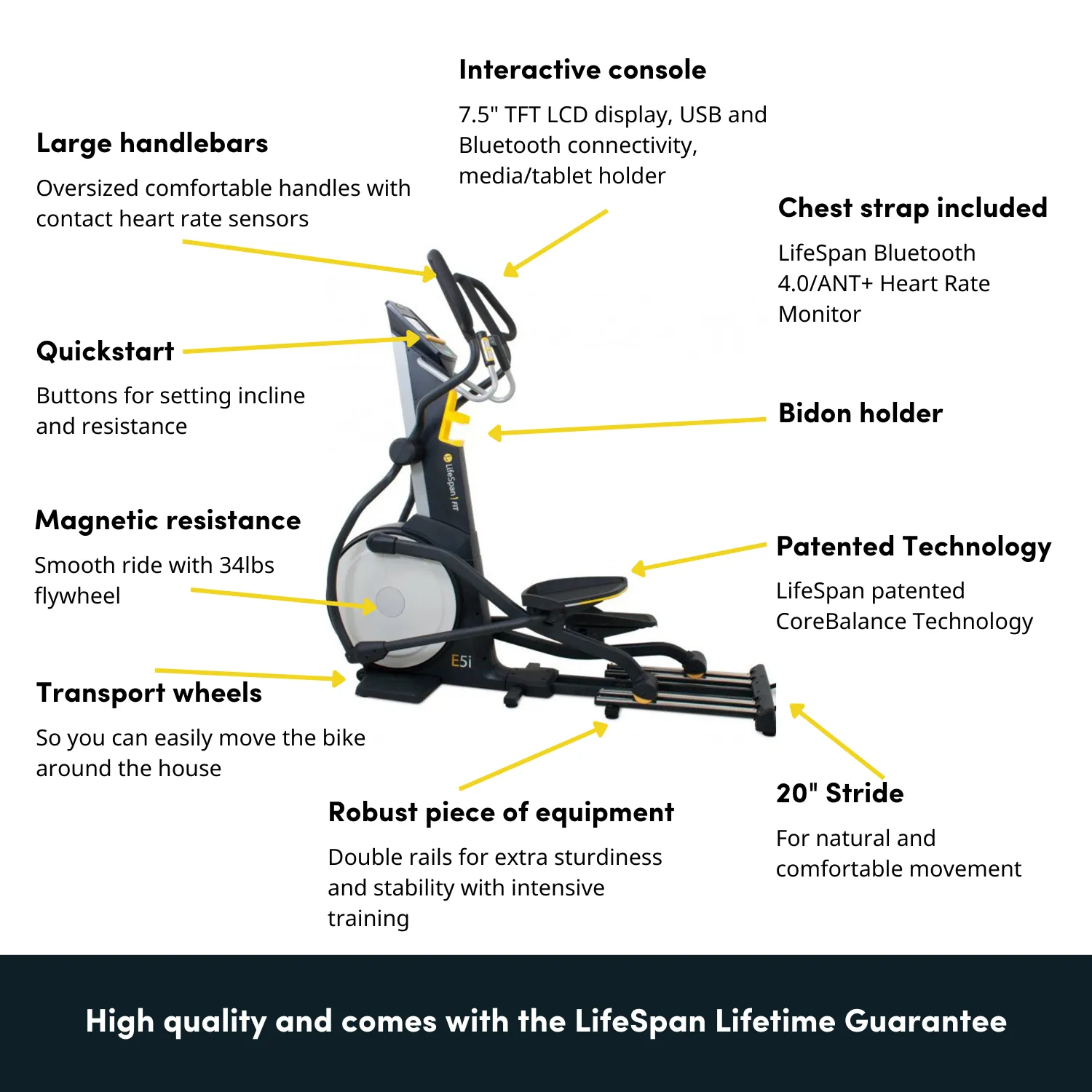 LifeSpan Fitness Commercial Elliptical trainer E5i  Self-Generating
