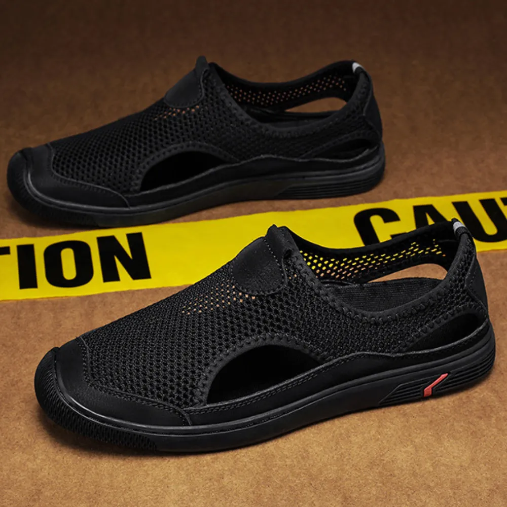 Lightweight Mesh Slip-On Athletic Shoes with Ventilation Panels