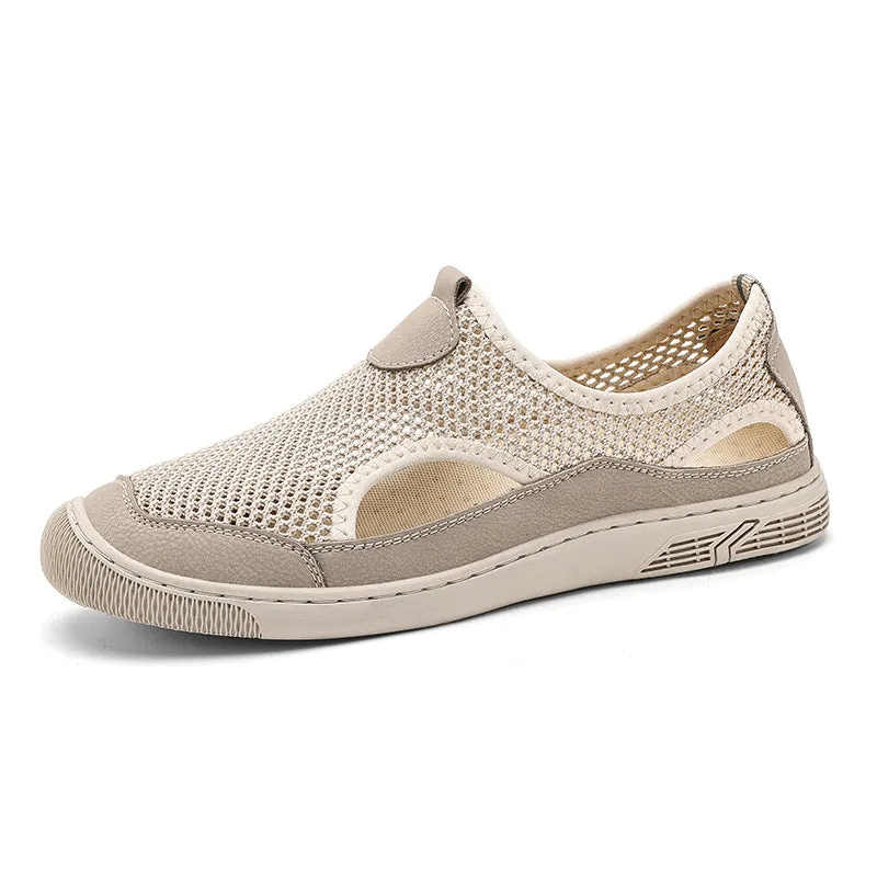 Lightweight Mesh Slip-On Athletic Shoes with Ventilation Panels