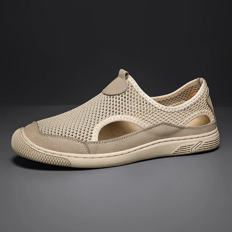 Lightweight Mesh Slip-On Athletic Shoes with Ventilation Panels