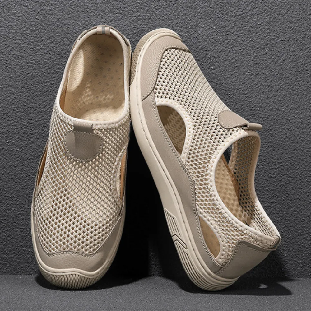 Lightweight Mesh Slip-On Athletic Shoes with Ventilation Panels