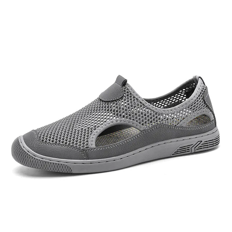 Lightweight Mesh Slip-On Athletic Shoes with Ventilation Panels