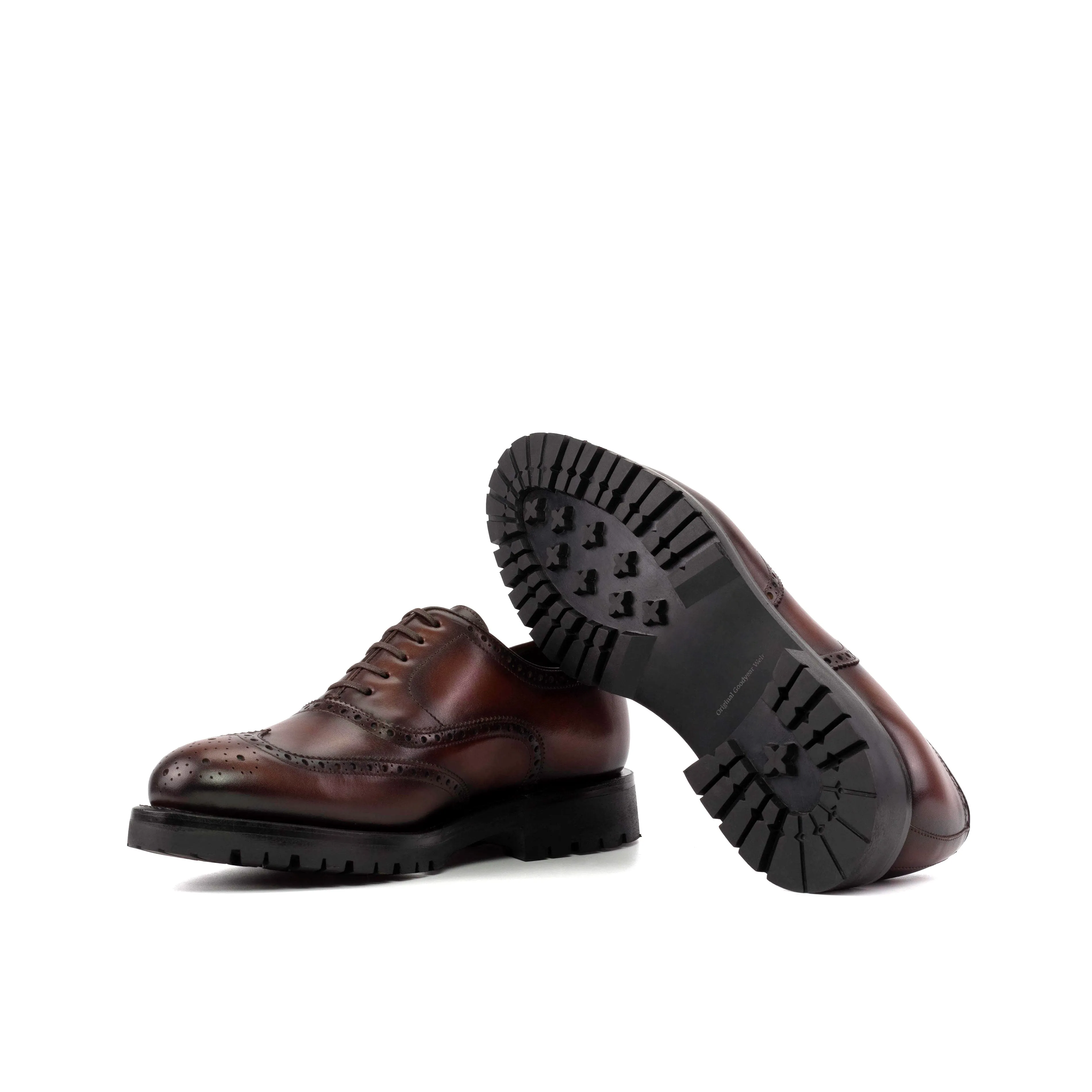 Medium Brown Calf Leather Wingtip Brogue