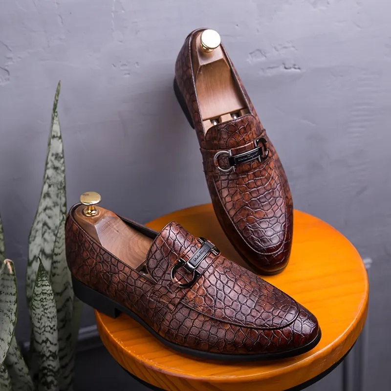 Men's Elegant British Style Casual SlipOn Oxfords Dress Shoes | Red Black Or Brown
