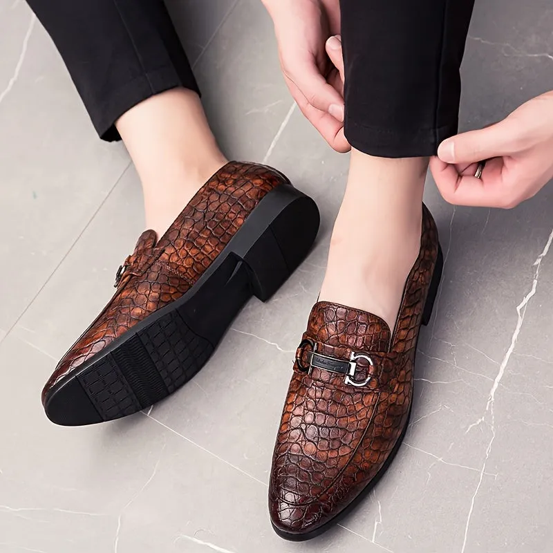 Men's Elegant British Style Casual SlipOn Oxfords Dress Shoes | Red Black Or Brown