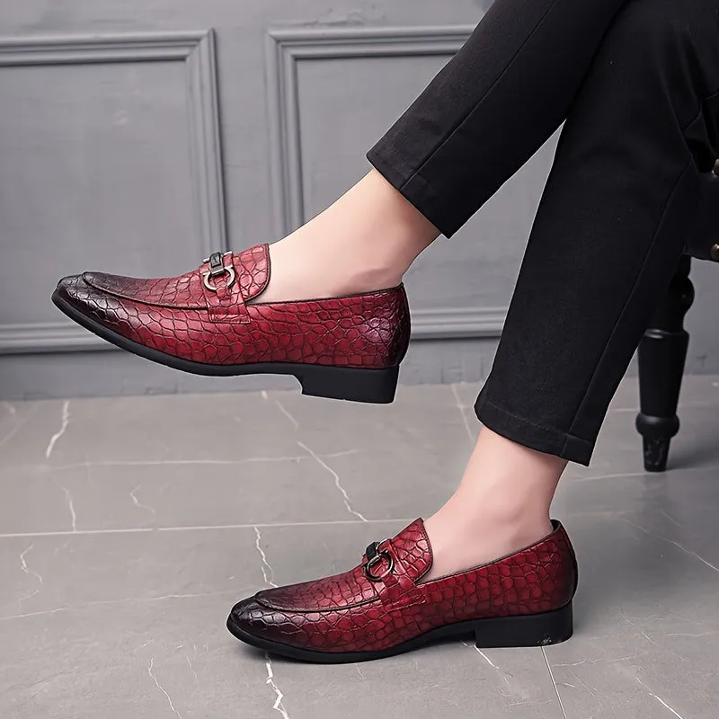 Men's Elegant British Style Casual SlipOn Oxfords Dress Shoes | Red Black Or Brown