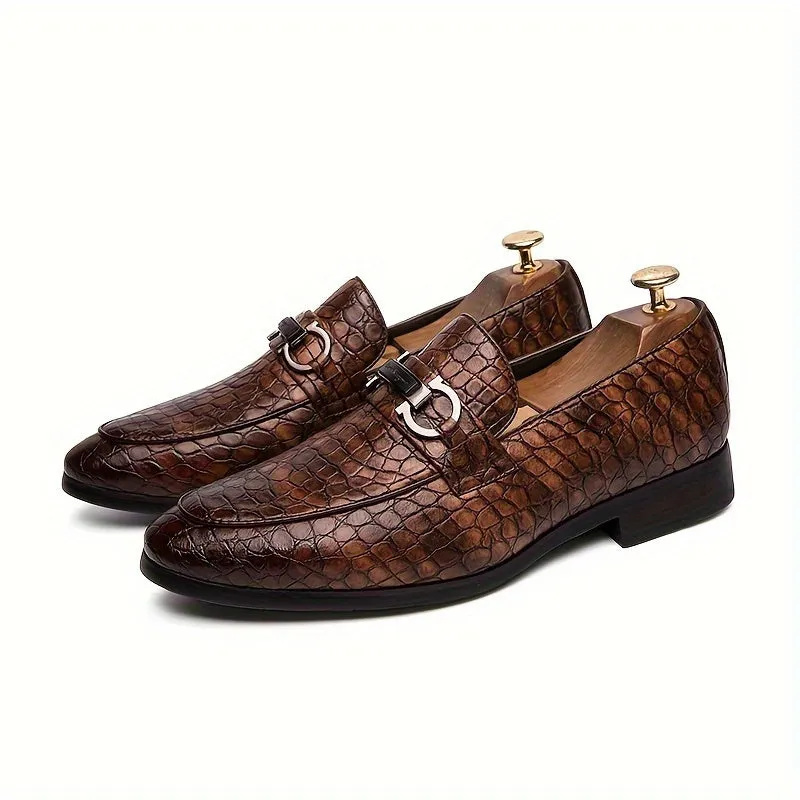 Men's Elegant British Style Casual SlipOn Oxfords Dress Shoes | Red Black Or Brown