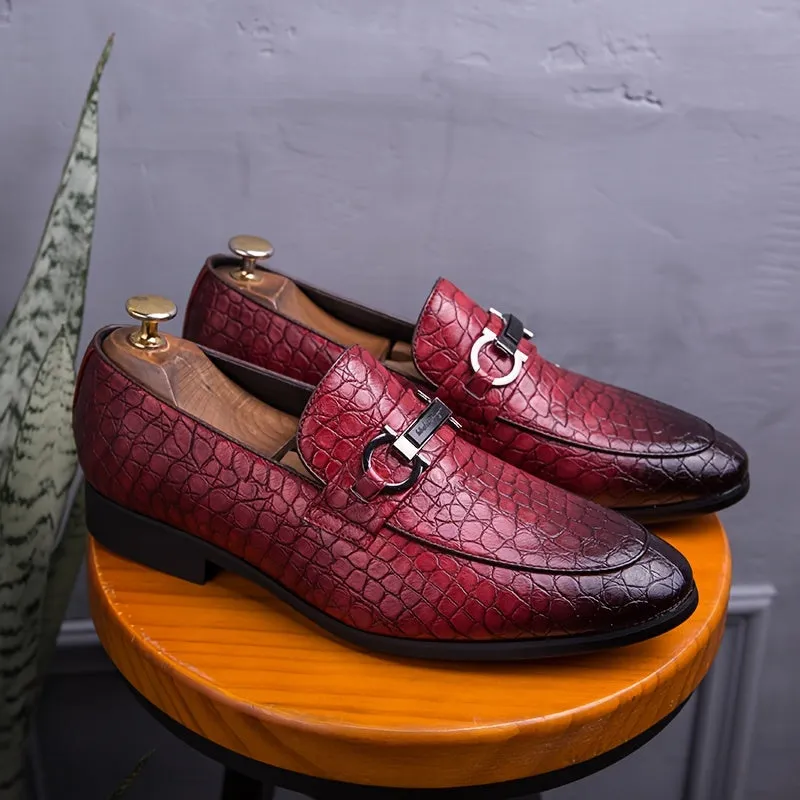 Men's Elegant British Style Casual SlipOn Oxfords Dress Shoes | Red Black Or Brown