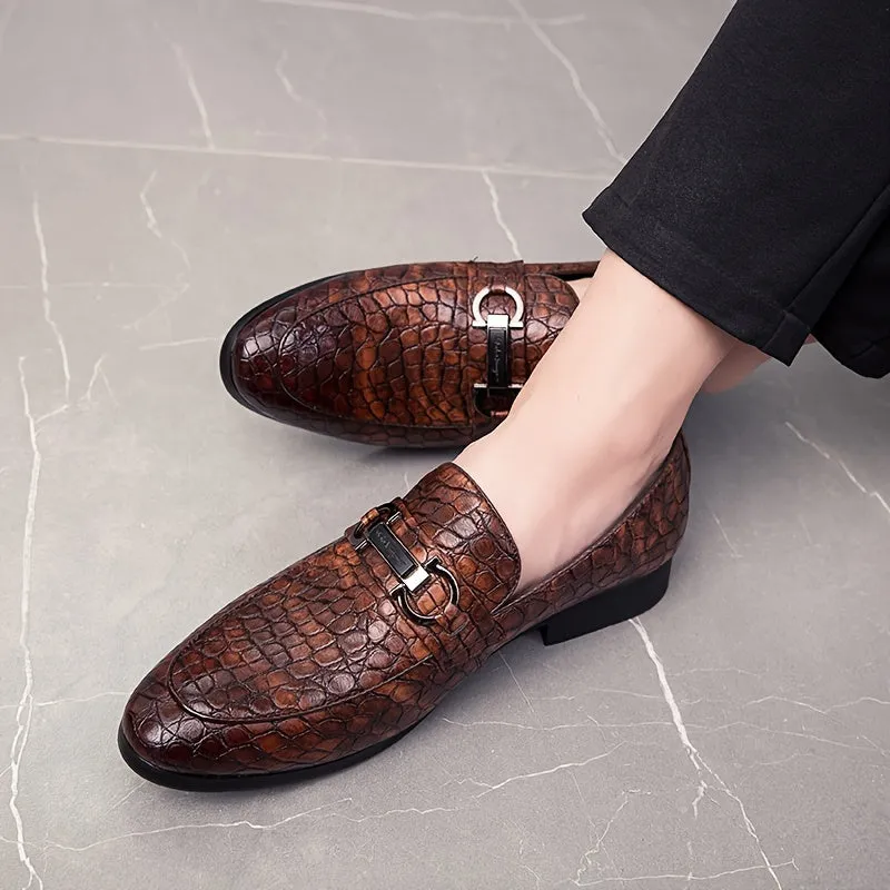 Men's Elegant British Style Casual SlipOn Oxfords Dress Shoes | Red Black Or Brown