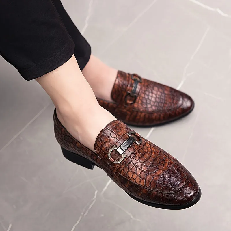Men's Elegant British Style Casual SlipOn Oxfords Dress Shoes | Red Black Or Brown