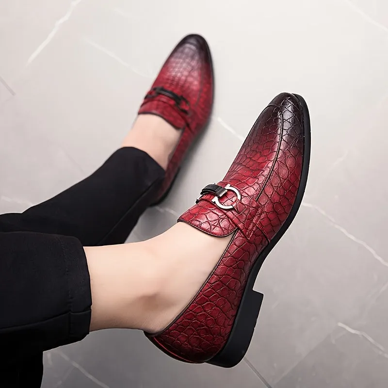 Men's Elegant British Style Casual SlipOn Oxfords Dress Shoes | Red Black Or Brown