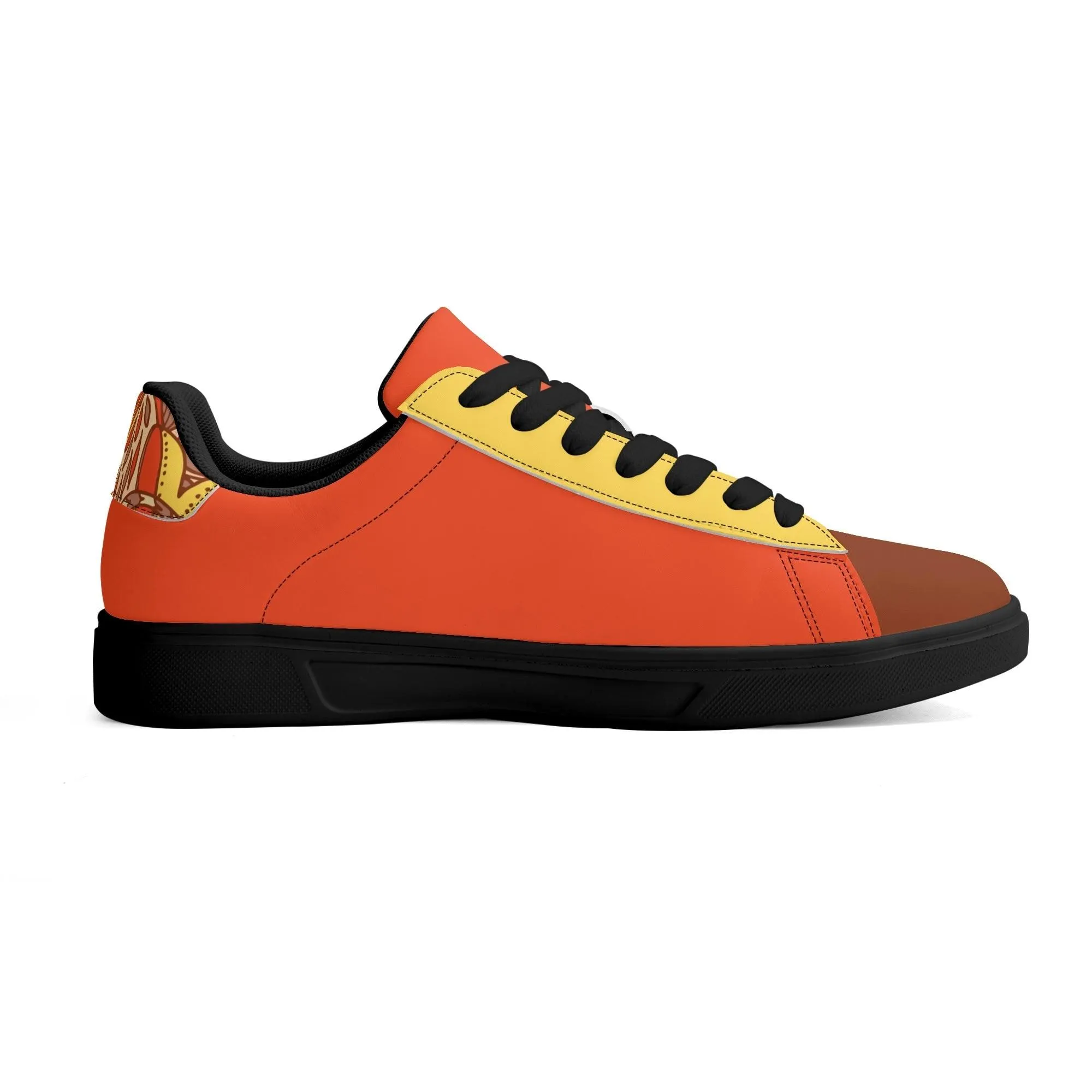 Miarna Color Block Low Top Faux Leather Skate Sneakers