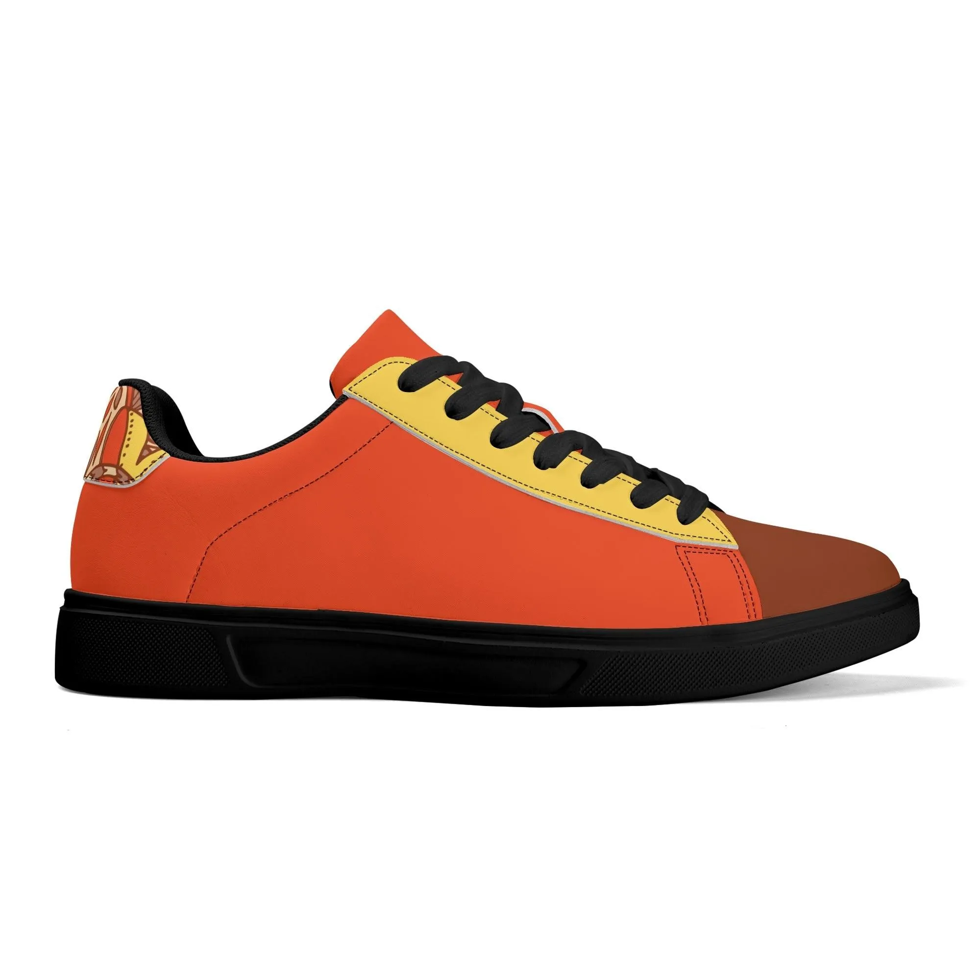 Miarna Color Block Low Top Faux Leather Skate Sneakers