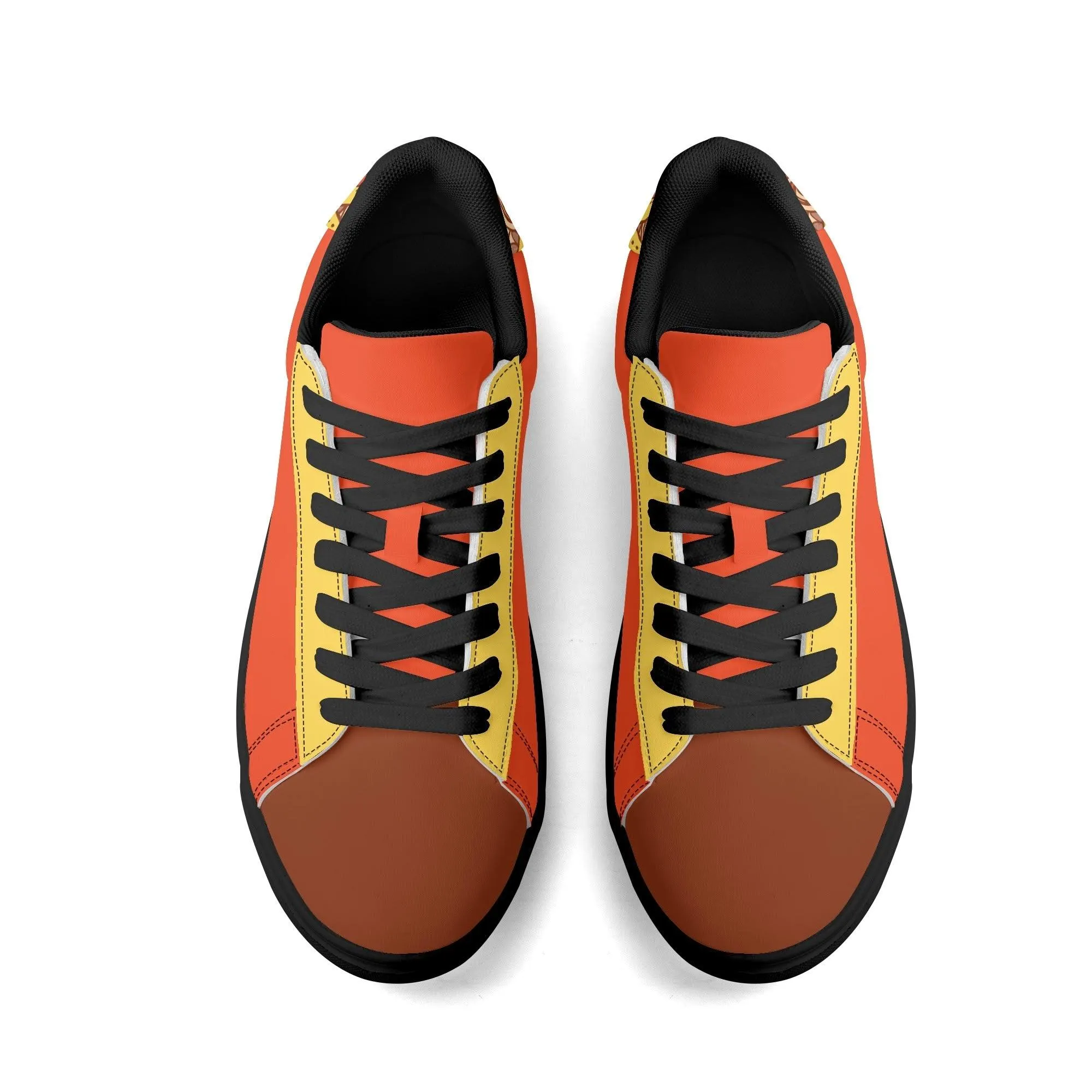 Miarna Color Block Low Top Faux Leather Skate Sneakers