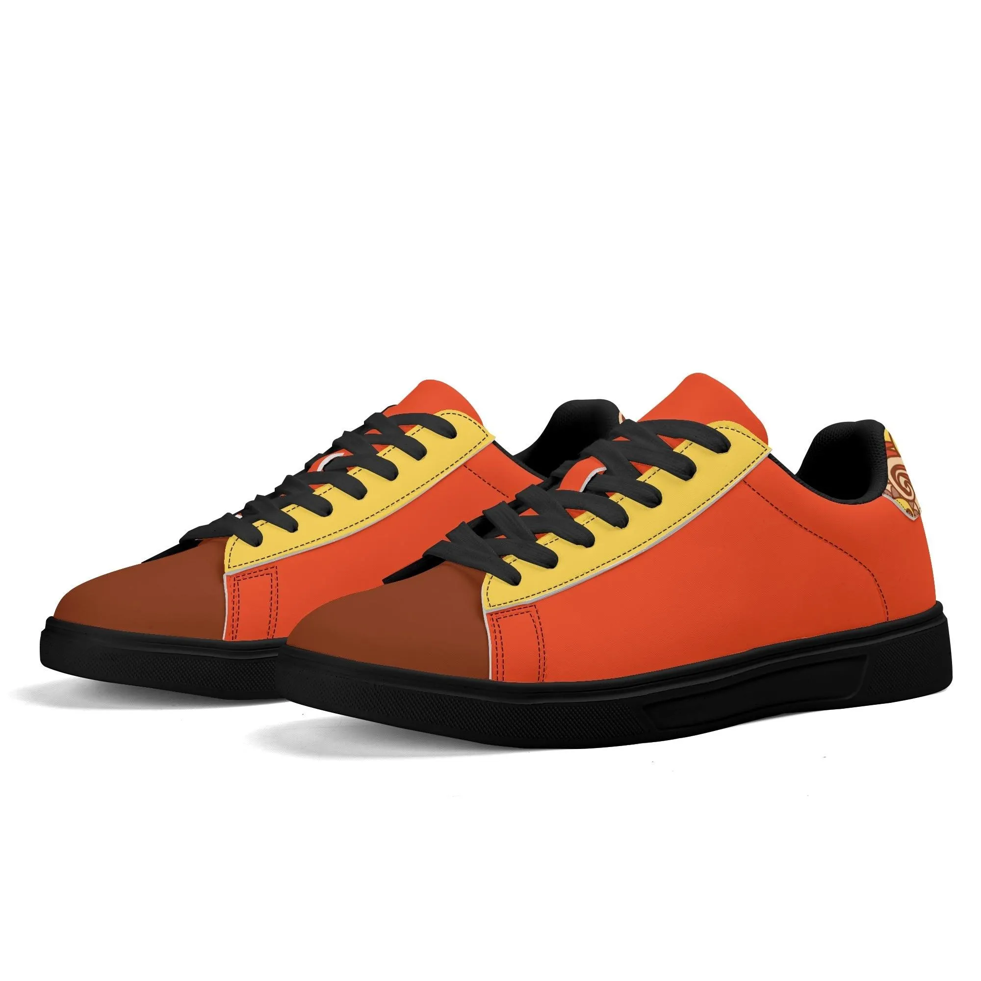 Miarna Color Block Low Top Faux Leather Skate Sneakers