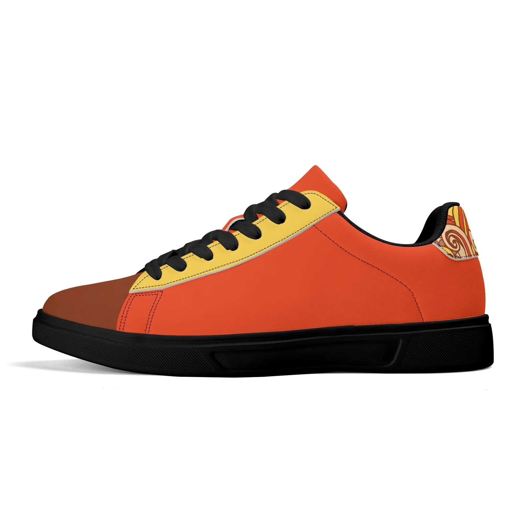 Miarna Color Block Low Top Faux Leather Skate Sneakers