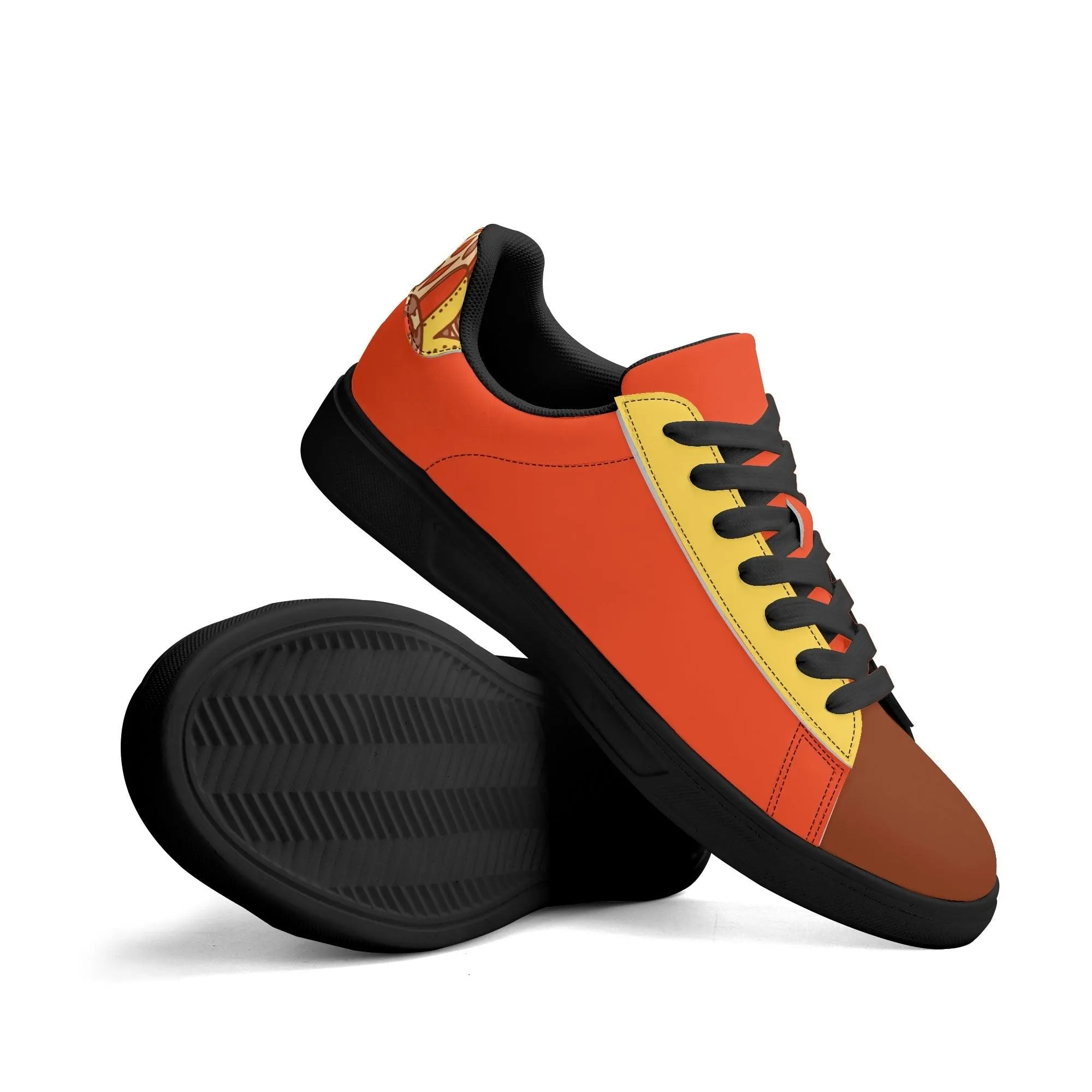 Miarna Color Block Low Top Faux Leather Skate Sneakers
