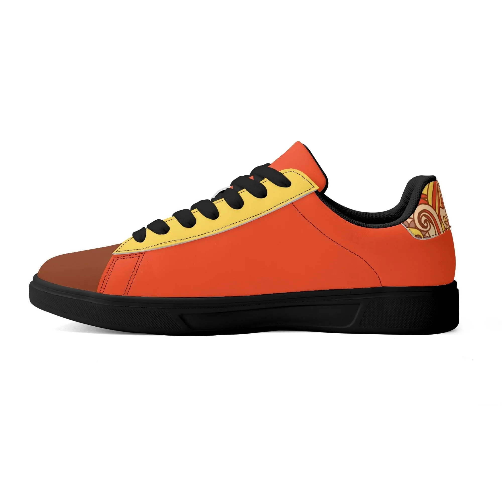 Miarna Color Block Low Top Faux Leather Skate Sneakers