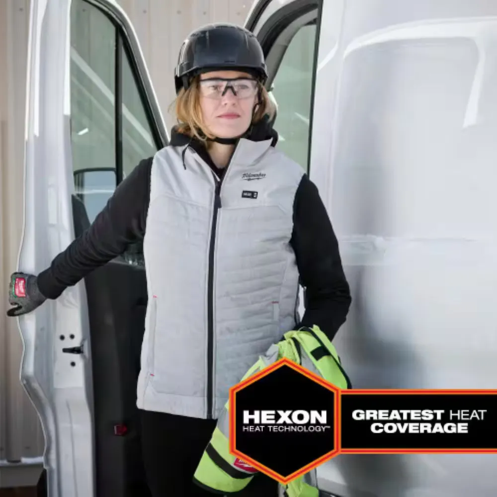 Milwaukee F300G-212X Women's 2X-Large M12 12V Lithium-Ion Cordless AXIS Gray Heated Vest Kit with (1) 2.0 Ah Battery and Charge