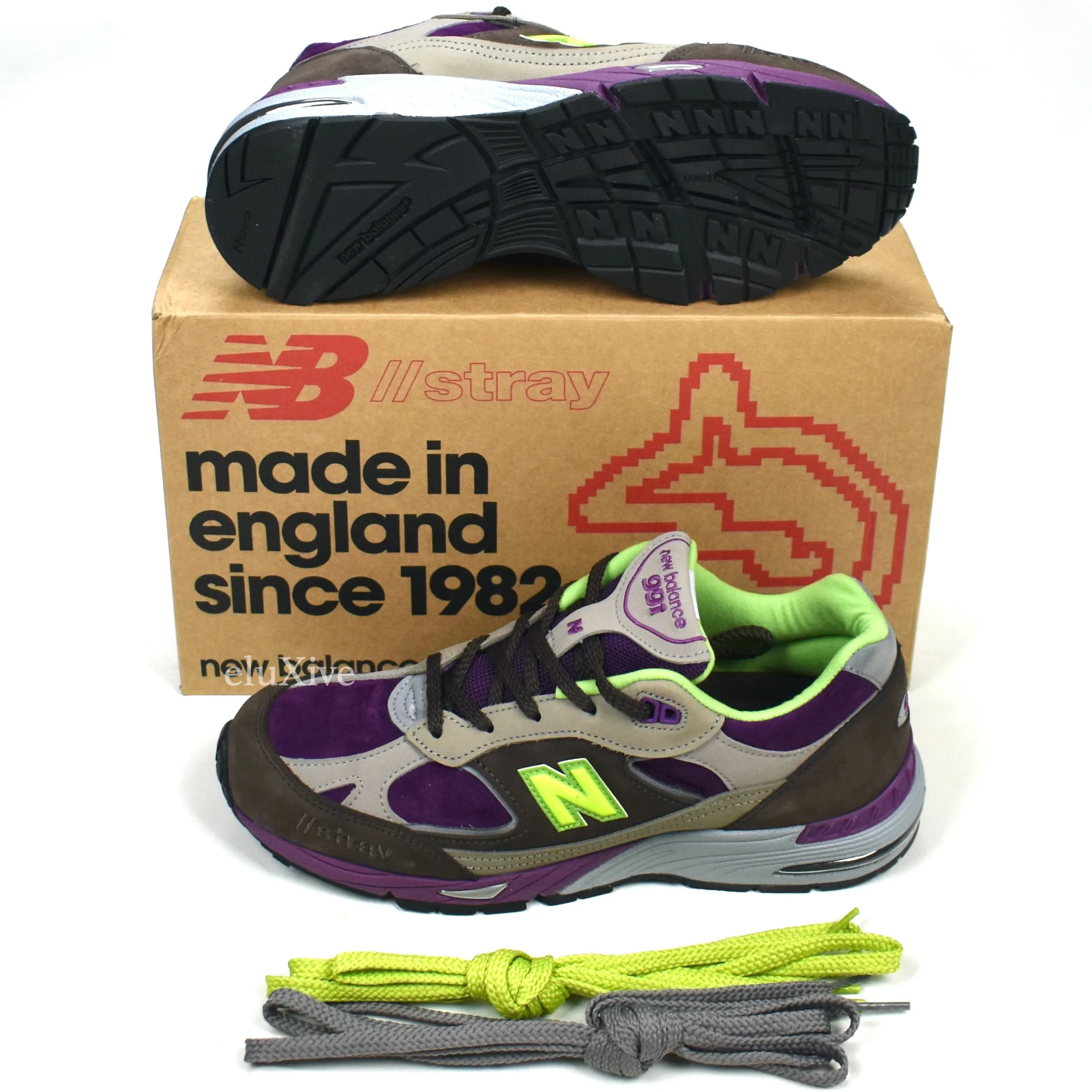 New Balance x Stray Rats - 991 Made in UK Sneakers (Purple/Brown)