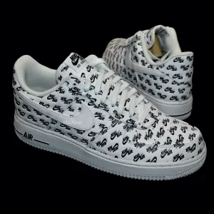 Nike - Air Force 1 '07 QS Allover Logo Print (White)