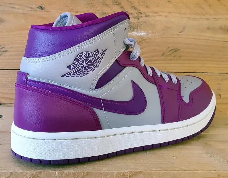 Nike Air Jordan 1 Mid Leather Trainers UK6.5/US9/EU40.5 BQ6472-501 Magenta