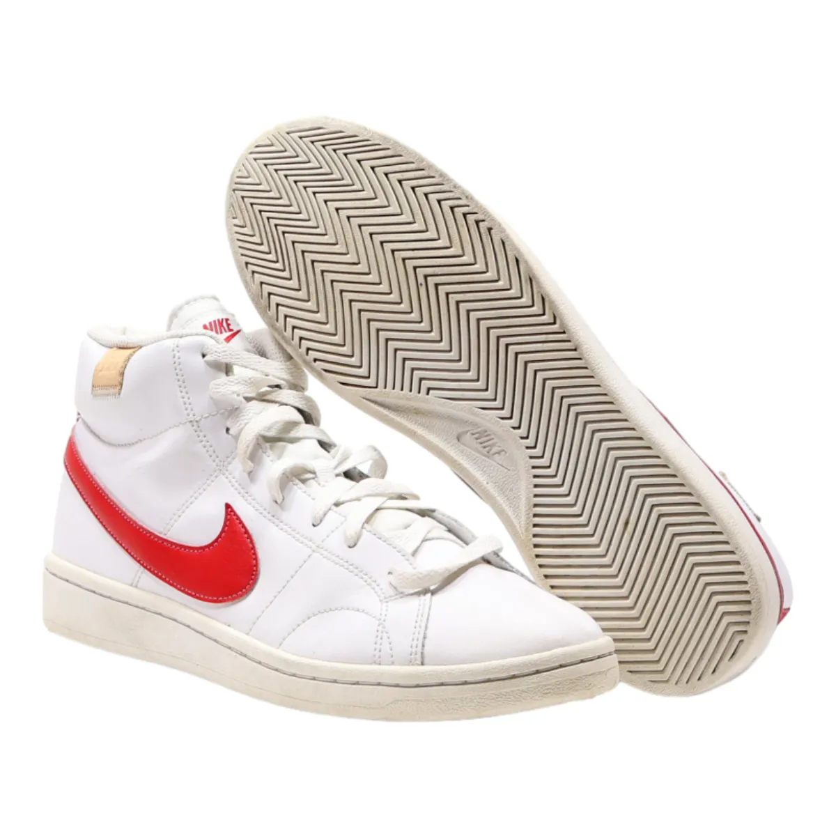 NIKE High Top Trainers White Leather Mens UK 8.5