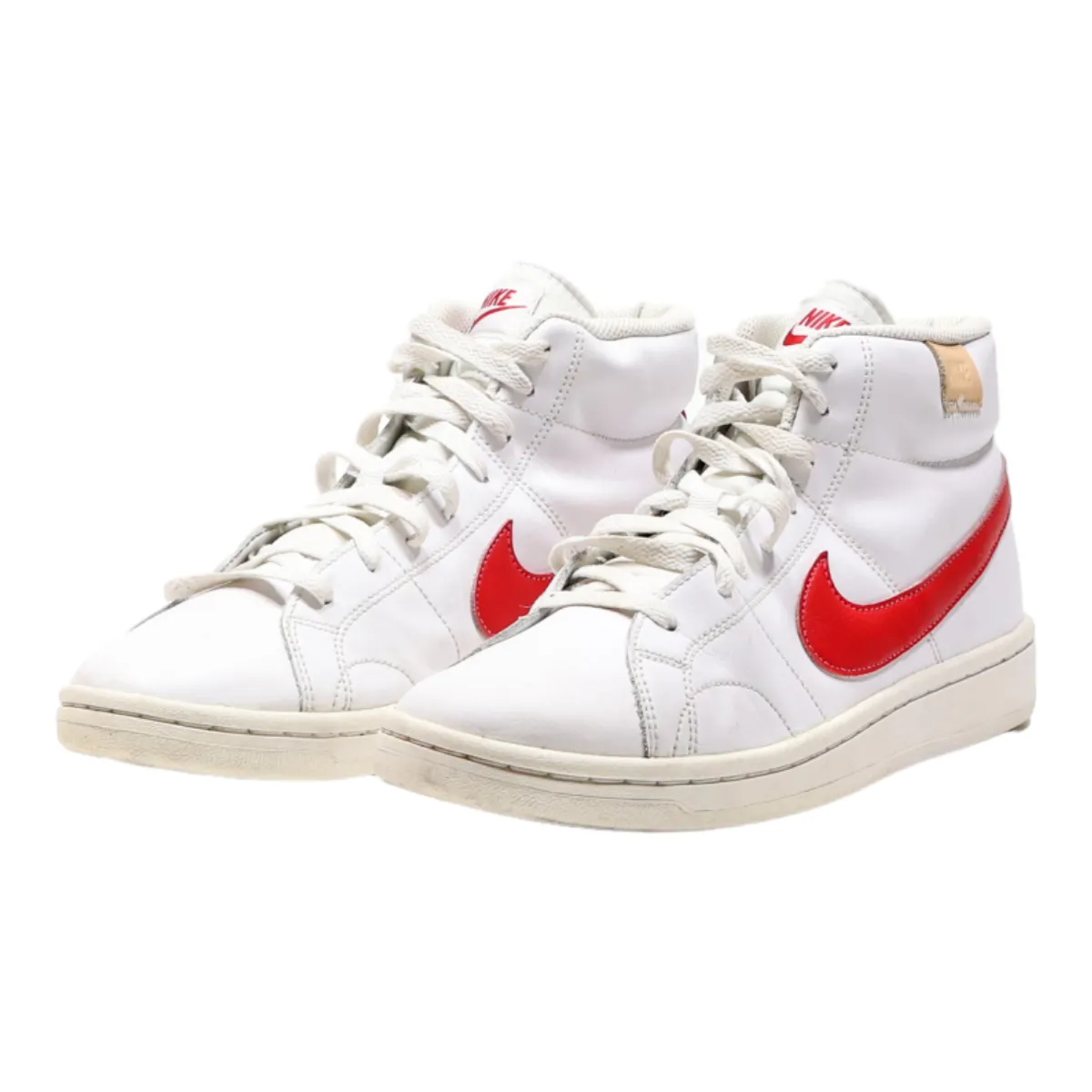 NIKE High Top Trainers White Leather Mens UK 8.5