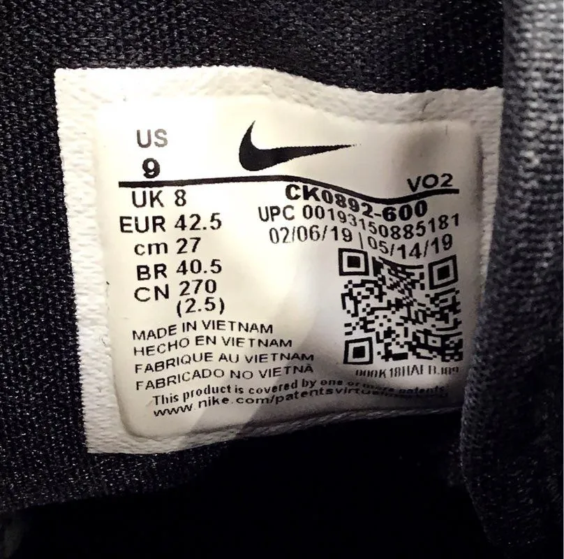Nike Men's Air Max Uptempo 95 CK0892-600 Black Red Athletic Shoes - Size 9