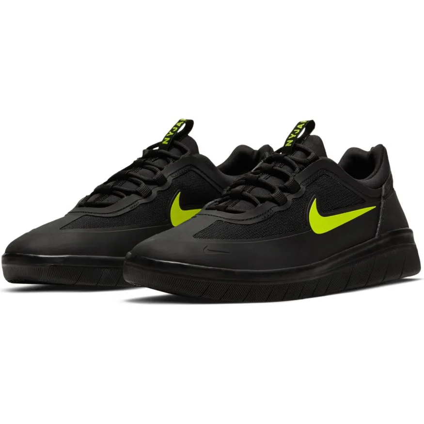 Nike SB Nyjah Free 2 Skateboard Shoe - Black/Cyber-Black-Black