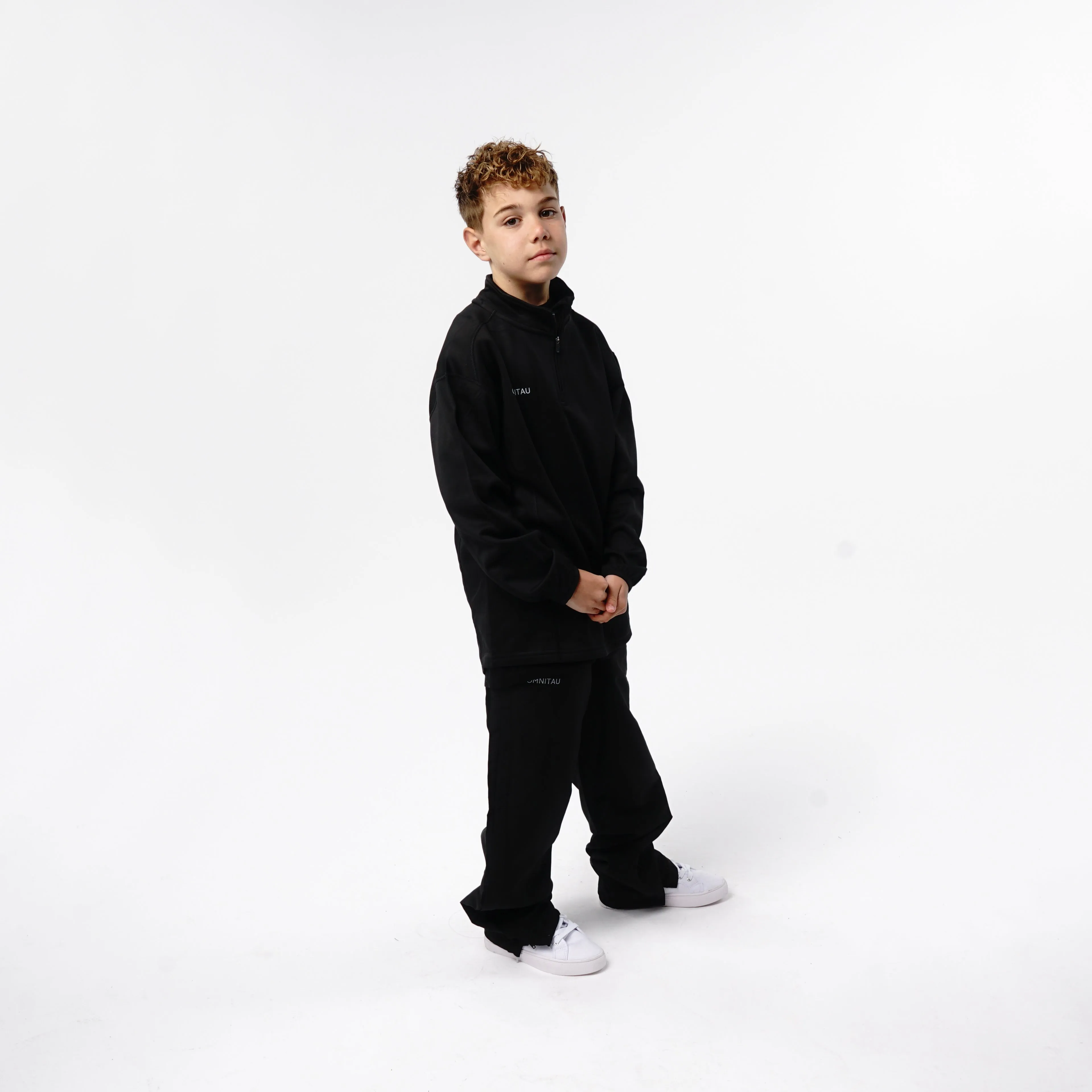 Omnitau Kid's Team Sports Full Zip Tracksuit Pant - Black