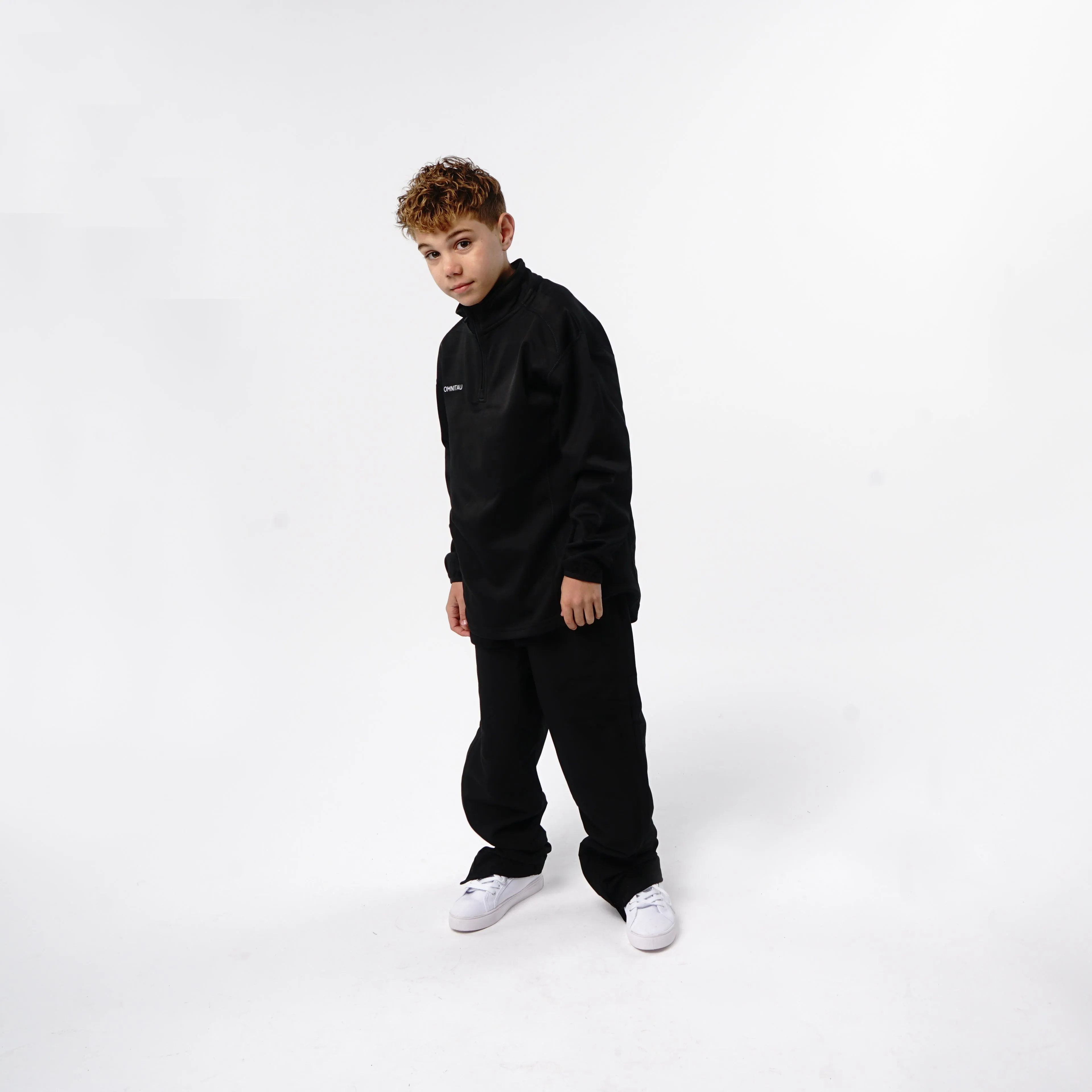 Omnitau Kid's Team Sports Full Zip Tracksuit Pant - Black
